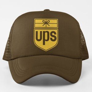 NEW UPS Retro 1961 Logo Foam Trucker Mesh Snapback Hat BROWN